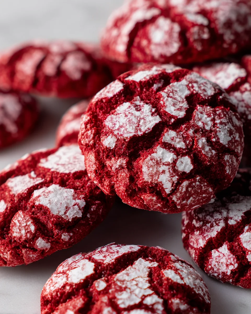 Dye-Free Red Velvet Crinkle Cookies