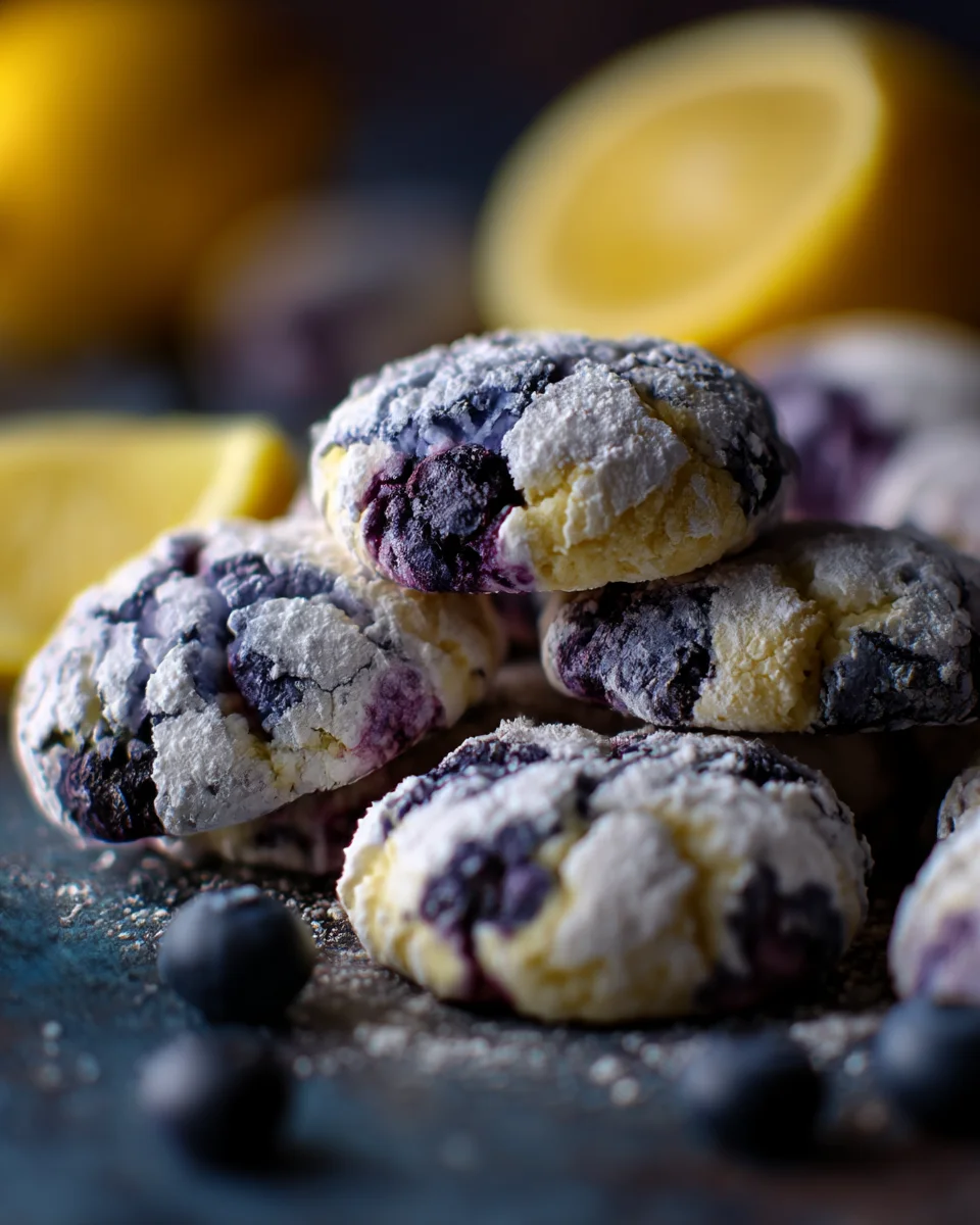 Easter Lemon-Blueberry Crinkle Cookies