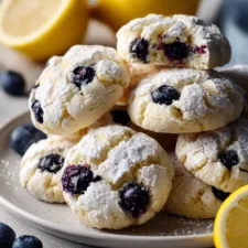 Easter Lemon-Blueberry Crinkle Cookies