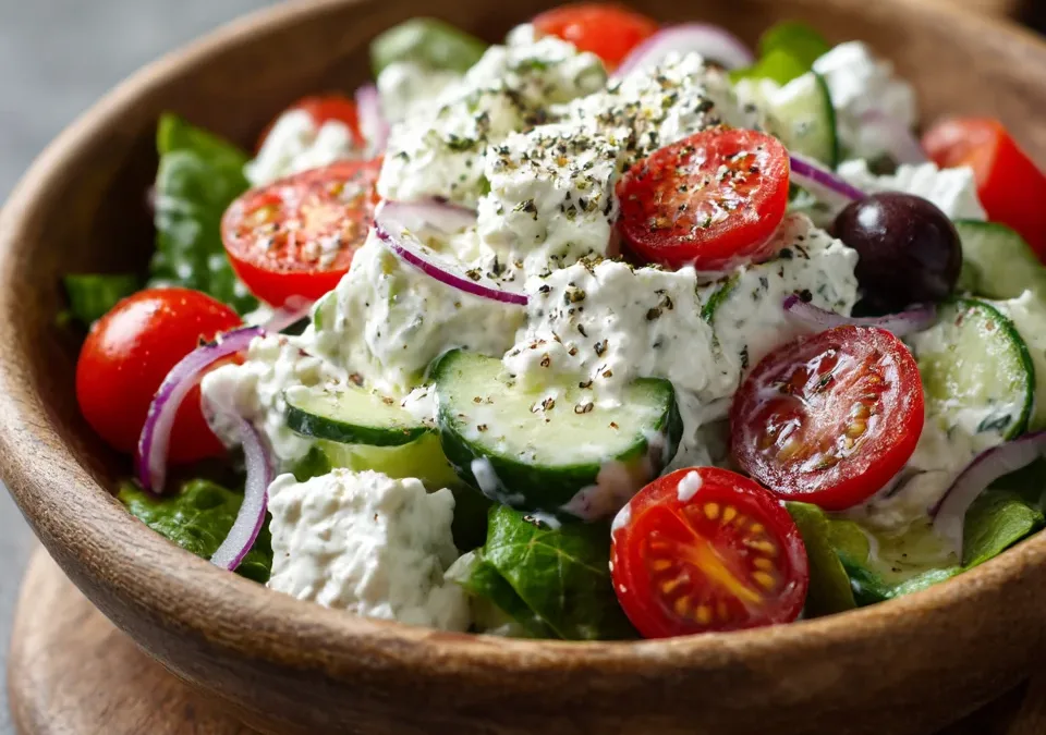 High-Protein Ranch Cottage Cheese Salad