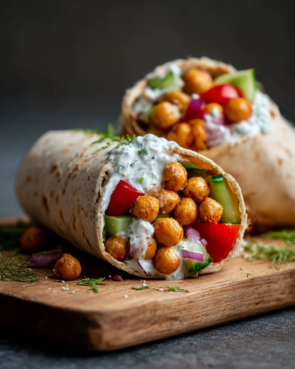 Mediterranean Chickpea Wraps with Tzatziki