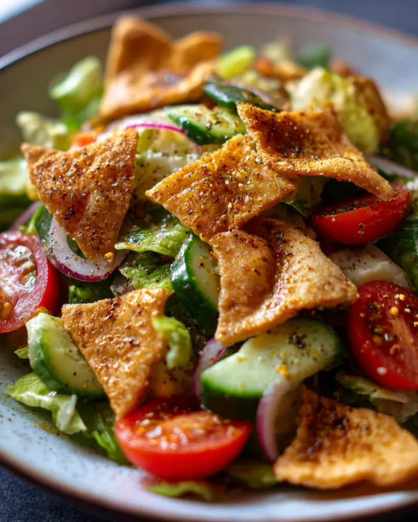 Middle Eastern Fattoush with Crispy Pita