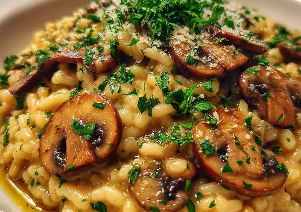 Mushroom Risotto with Truffle Oil