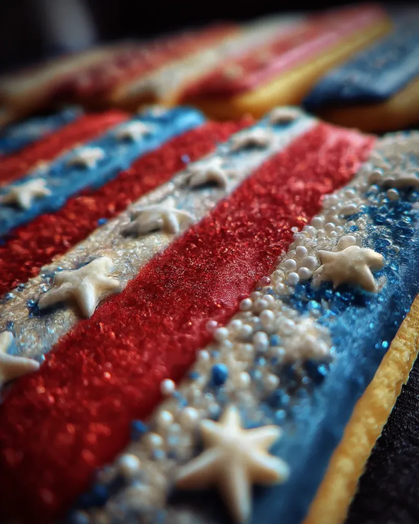 Patriotic Layered Flag Sugar Cookies