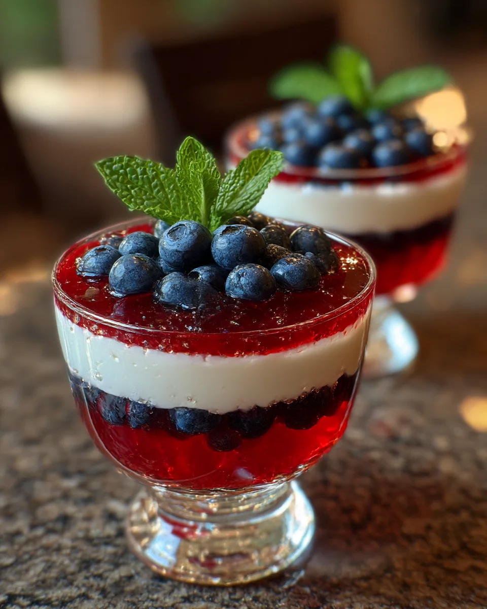 Patriotic Layered Jello Parfaits