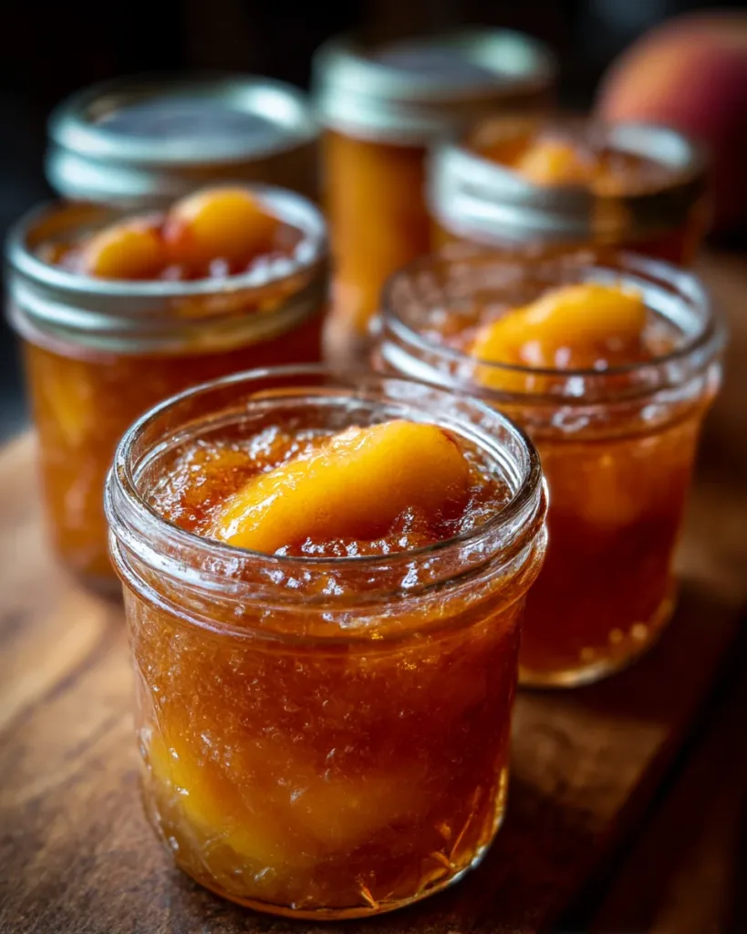 Peach Cobbler in Mini Mason Jars