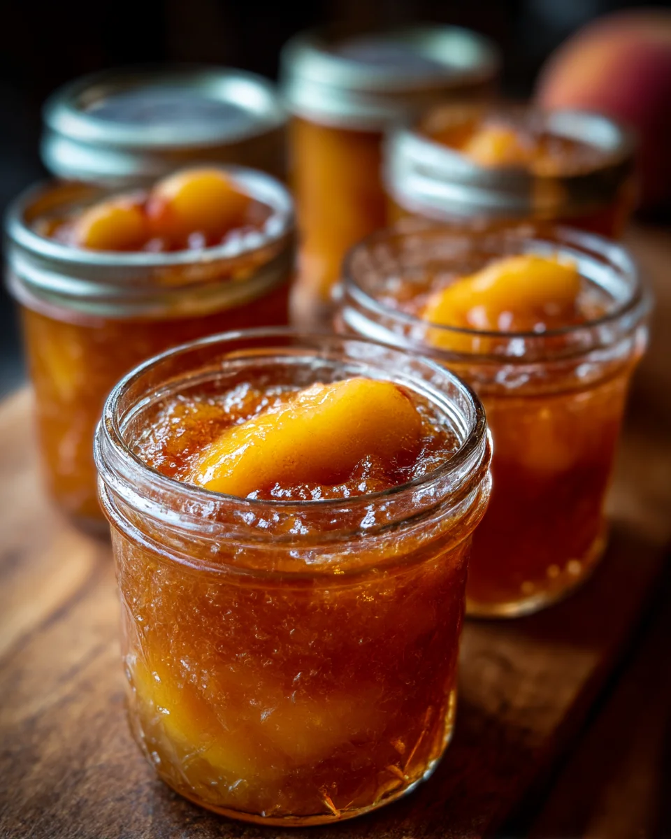 Peach Cobbler in Mini Mason Jars