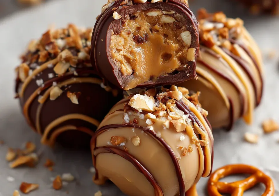 Peanut Butter Pretzel Cookie Dough Truffles