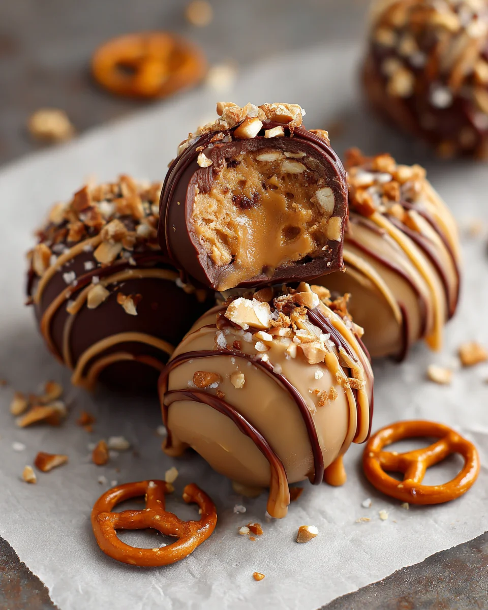 Peanut Butter Pretzel Cookie Dough Truffles