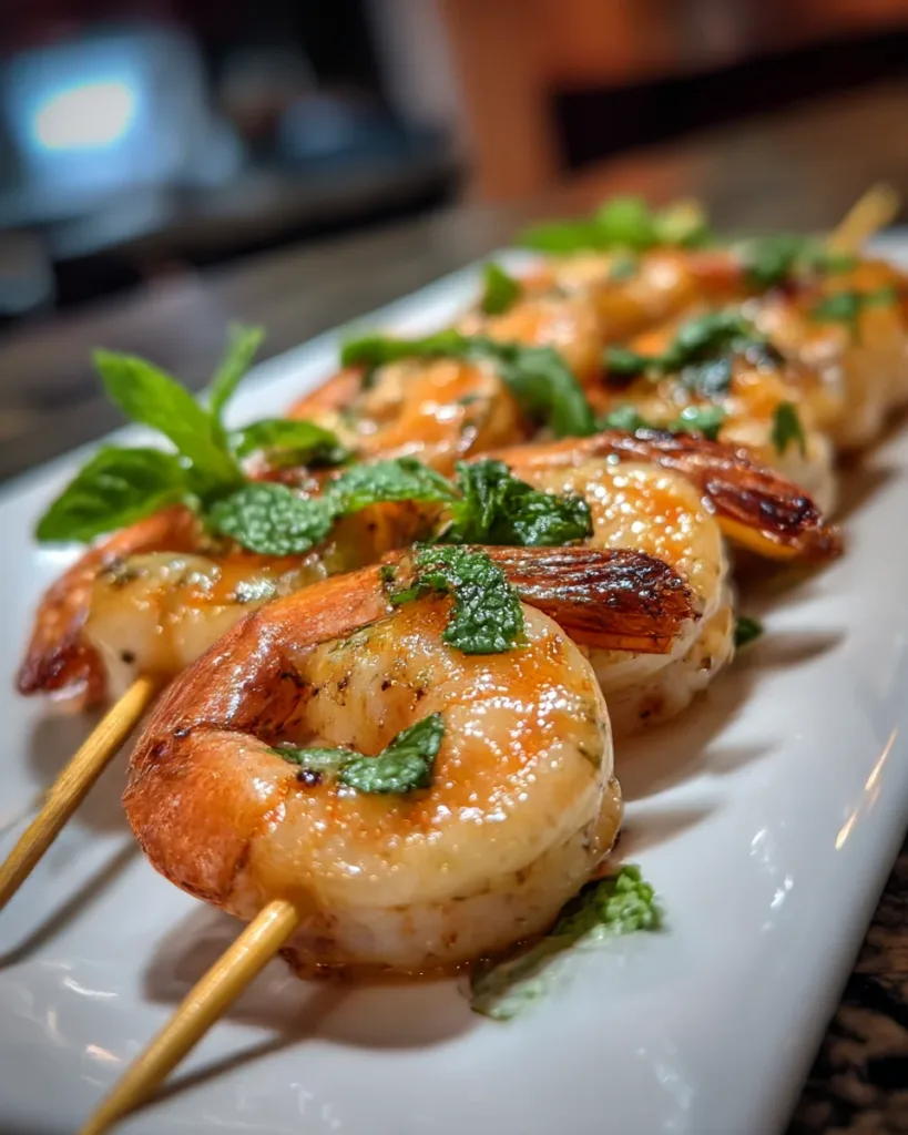 Peppermint Shrimp Cocktail Skewers