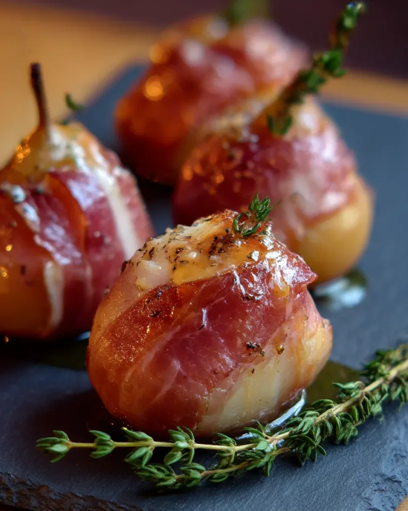 Prosciutto-Wrapped Pears with Honey & Thyme