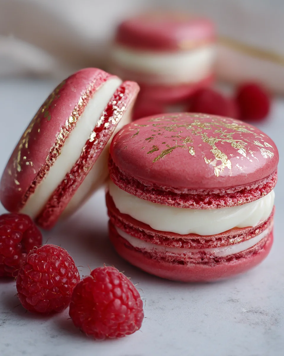 Raspberry-Rose Macaron Sandwiches