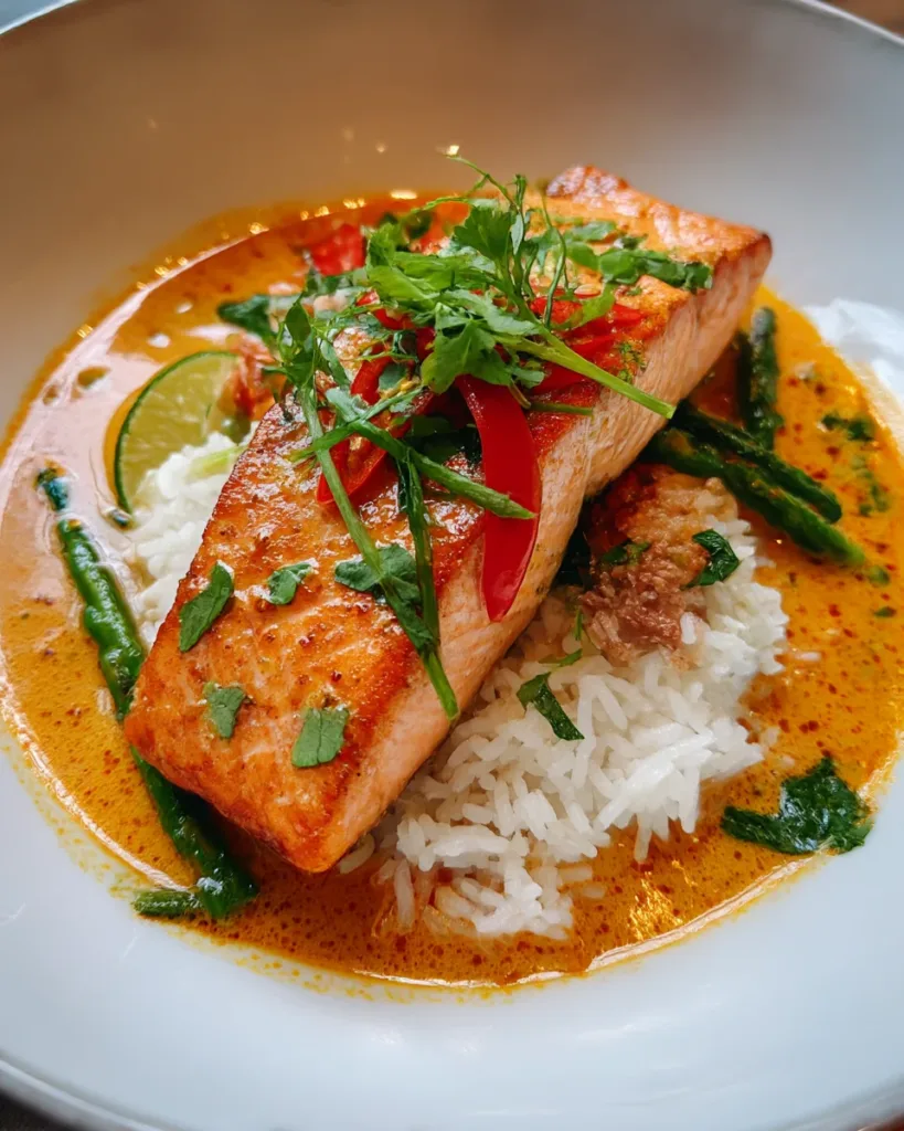 Red Curry Salmon with Coconut Rice