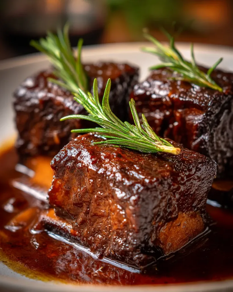 Red Wine Braised Short Ribs with Rosemary