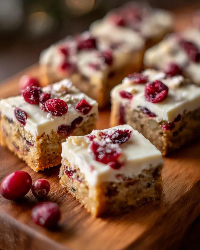 Simple Festive Cranberry Bliss Bars