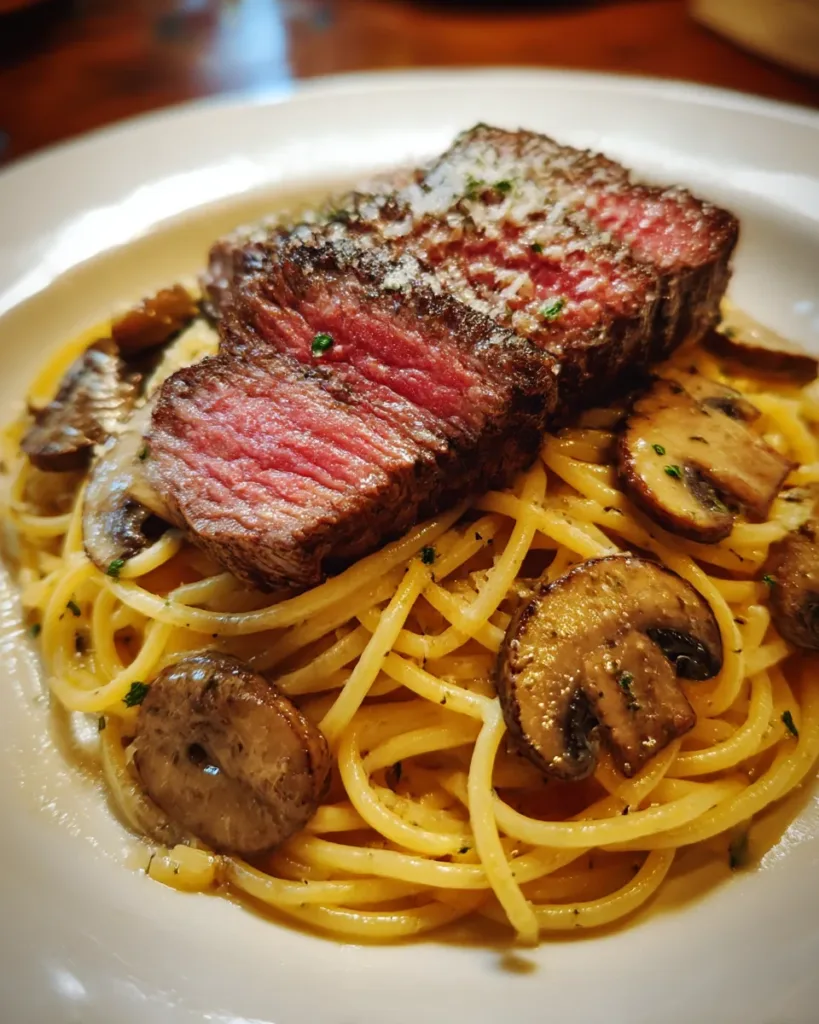 Steak & Truffle Butter Mushroom Pasta