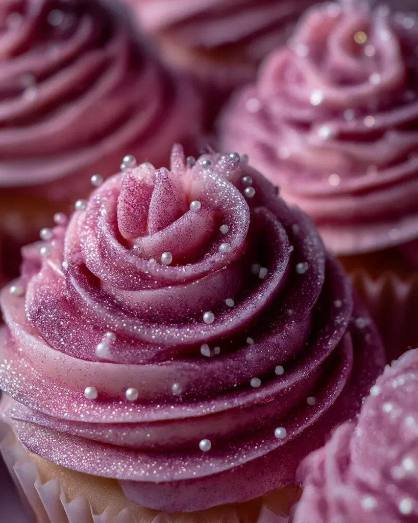 Sugar Plum Fairy Cupcakes with Sparkly Frosting