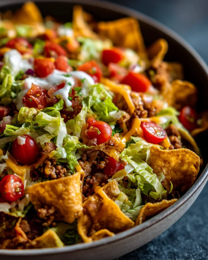 Super Bowl Crunchy Taco Salad Skillet Bowl
