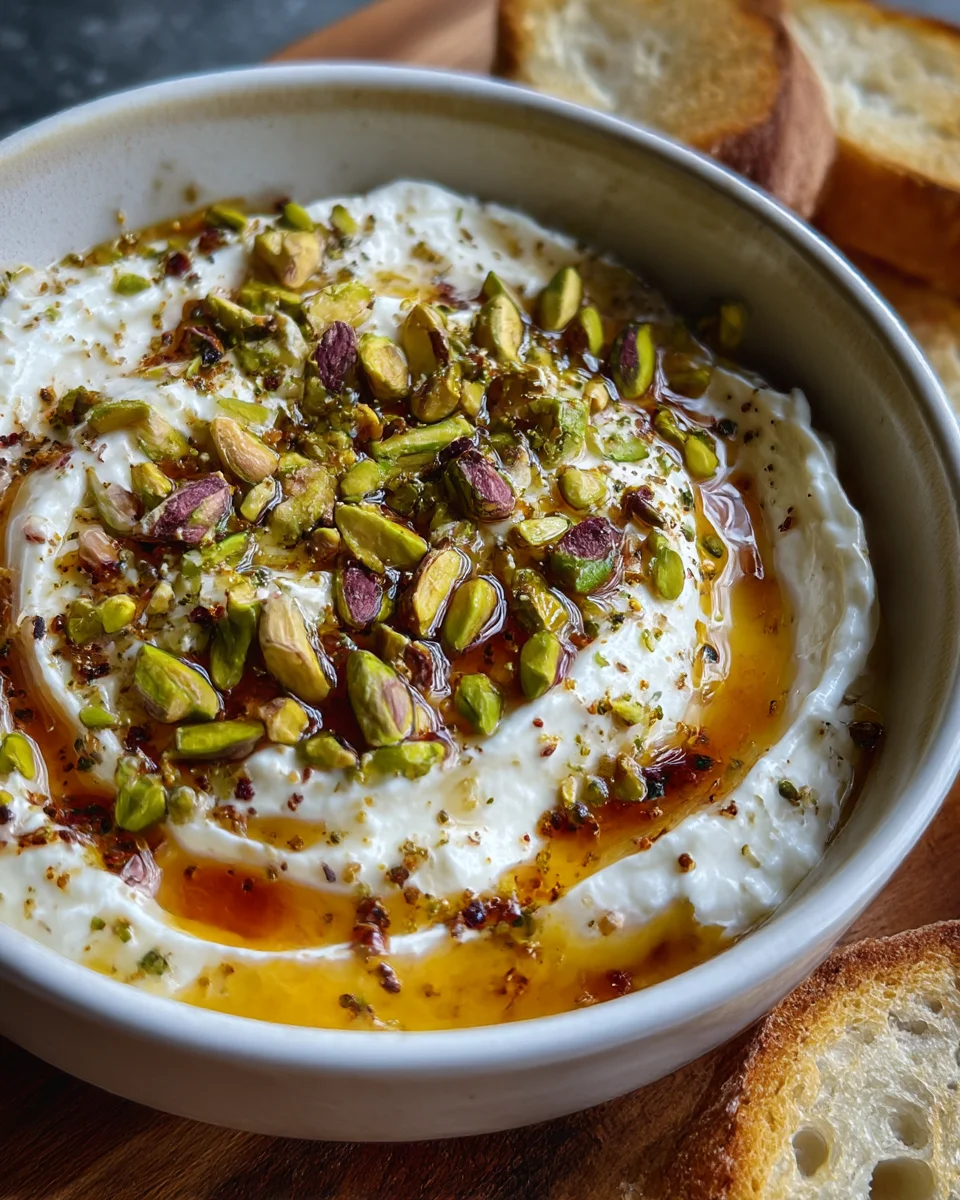 Whipped Feta Dip with Hot Honey & Toasted Pistachios