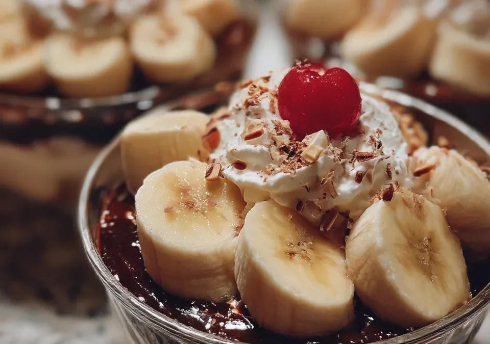 banana split dessert cups