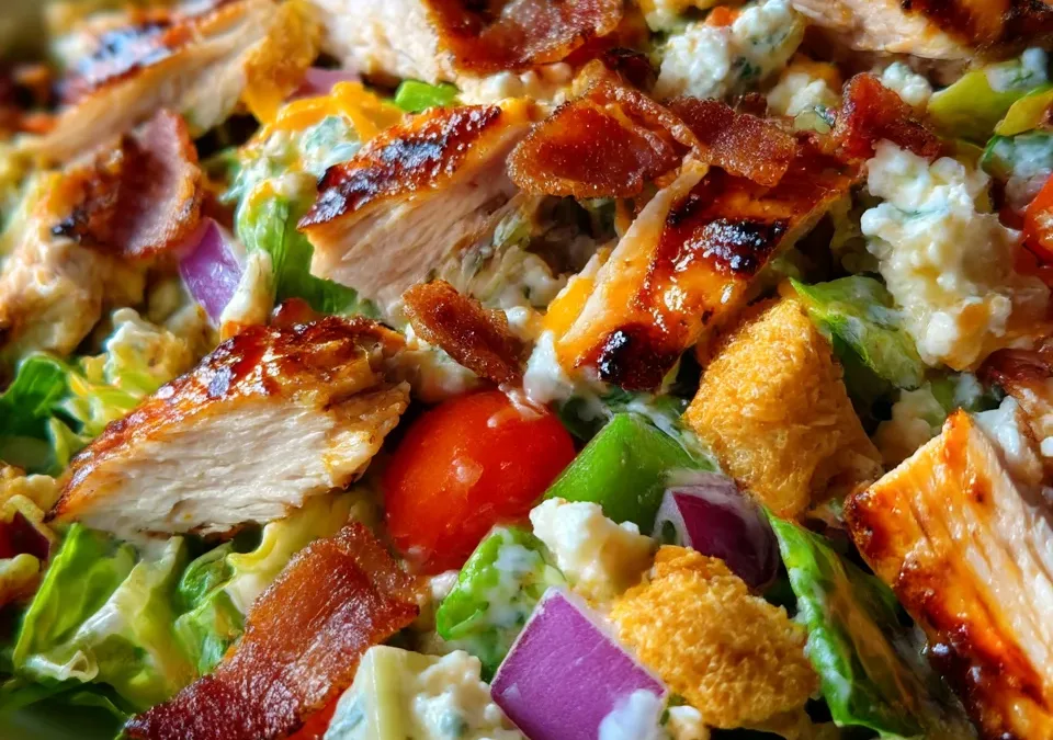 game day bbq chicken chopped salad