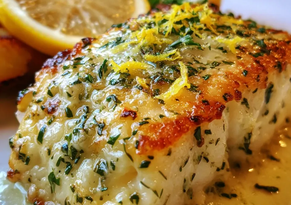 Baked Cod with Herb Butter and Lemon Zest