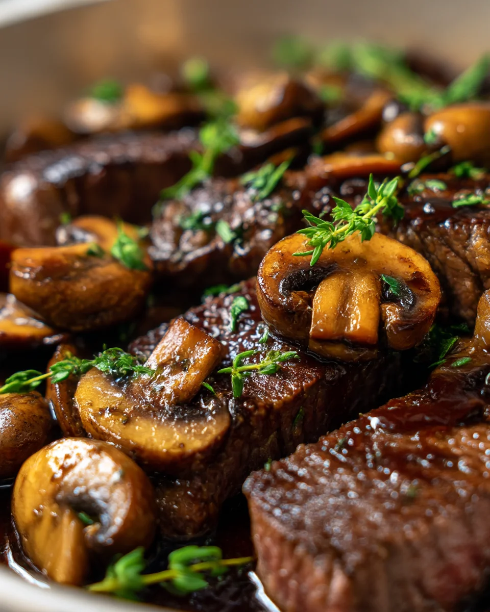 Balsamic Glazed Steak & Mushroom Skillet