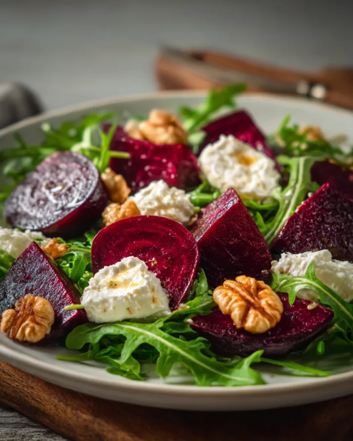 Beetroot and Goat Cheese Arugula Salad