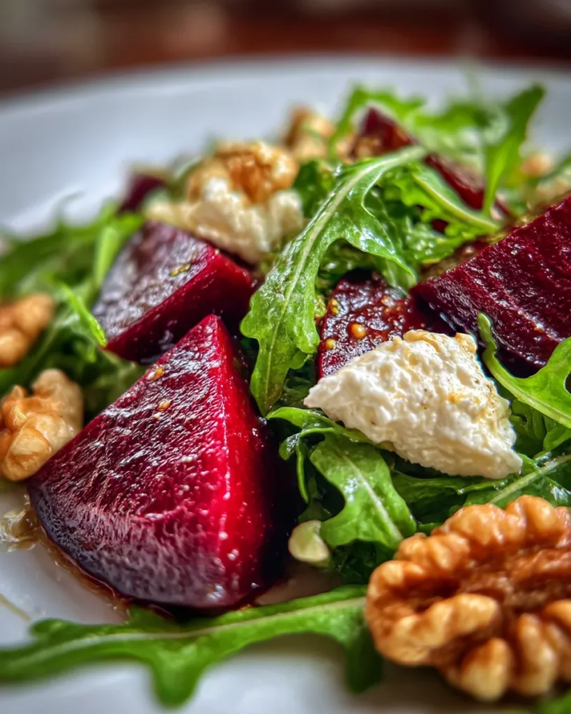 Beetroot and Goat Cheese Arugula Salad