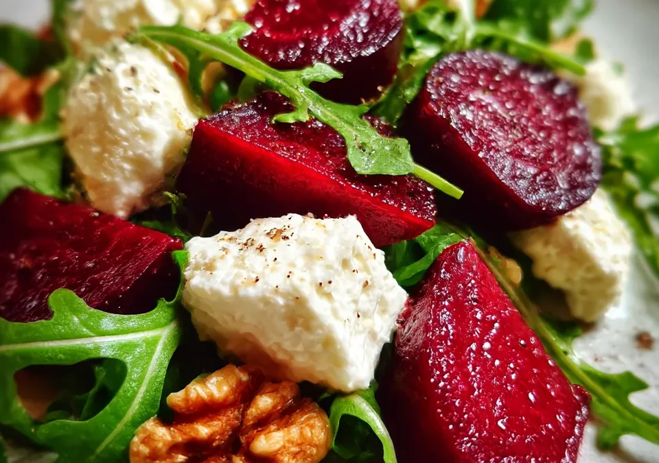 Beetroot and Goat Cheese Arugula Salad