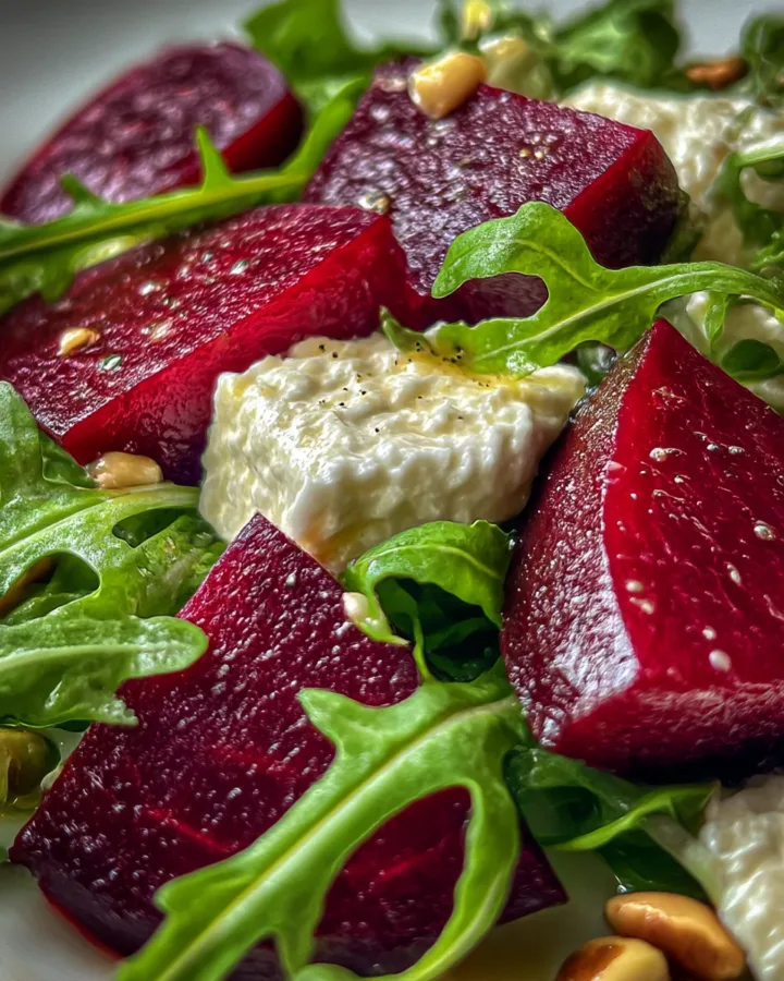 Beetroot and Goat Cheese Arugula Salad