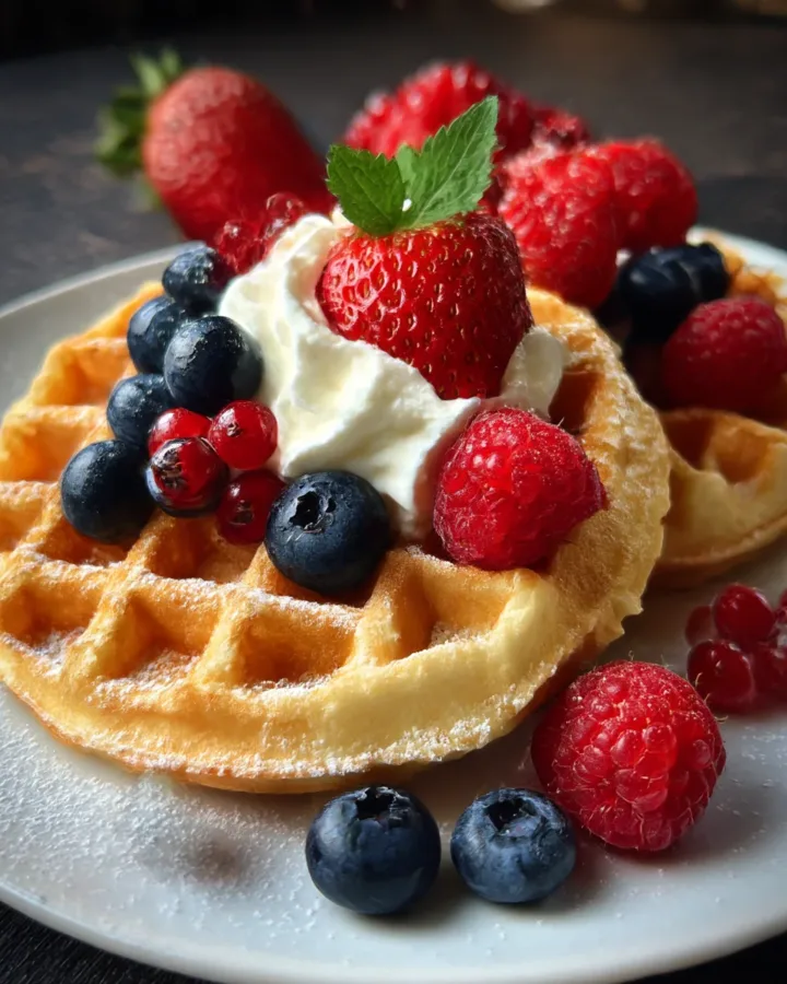 Belgian Waffles with Berries