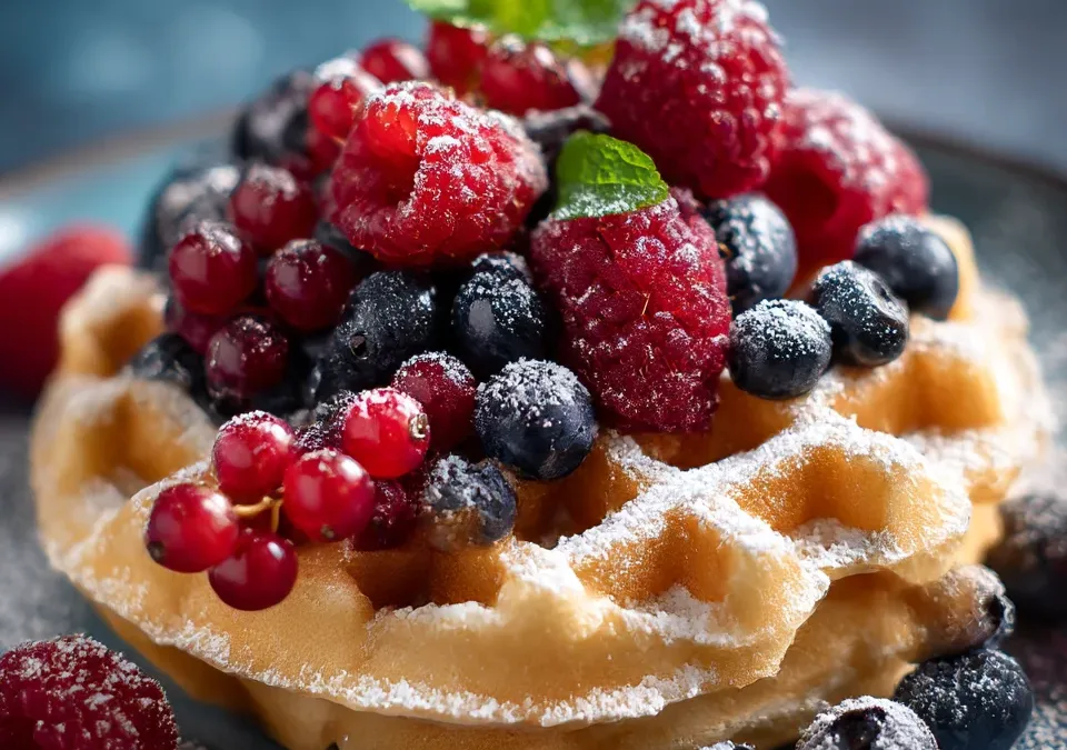 Belgian Waffles with Berries