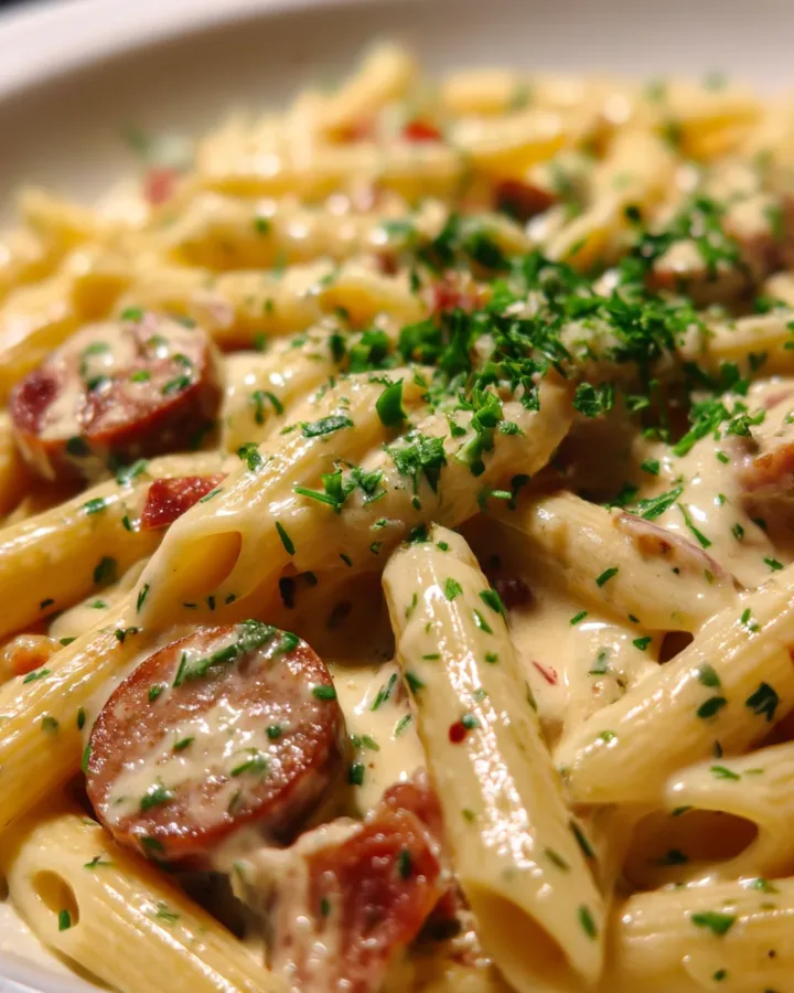 Cajun Cream Sauce Penne with Andouille