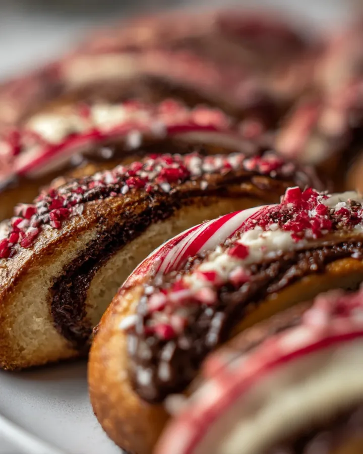 Candy Cane Chocolate Swirl Scones