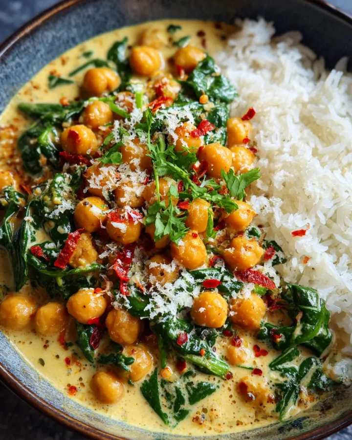 Chickpea Curry with Spinach and Coconut Milk