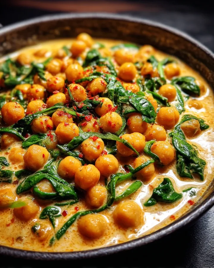 Chickpea Curry with Spinach and Coconut Milk