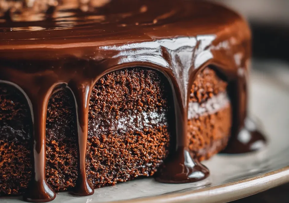 Chocolate Hazelnut Torte with Ganache Glaze