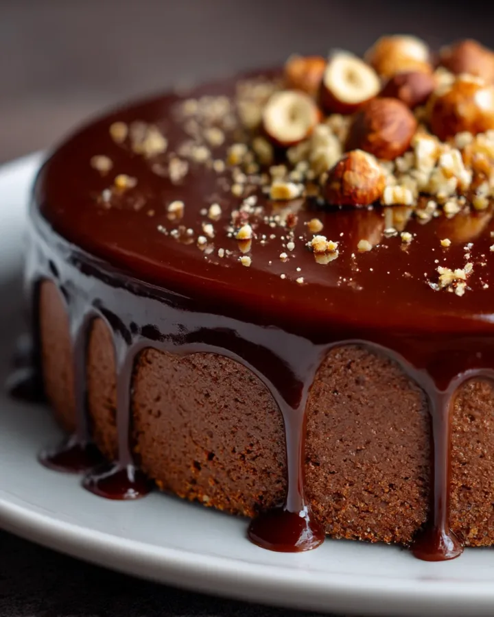 Chocolate Hazelnut Torte with Ganache Glaze