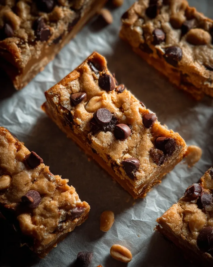 Chunky Peanut Butter Choco Chip Bars
