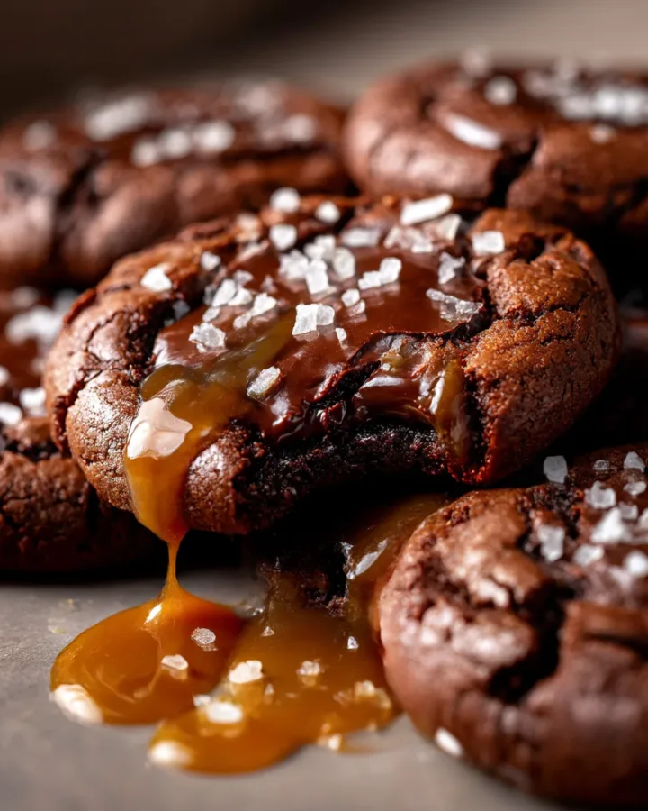 Decadent Salted Caramel Chocolate Lava Cookies