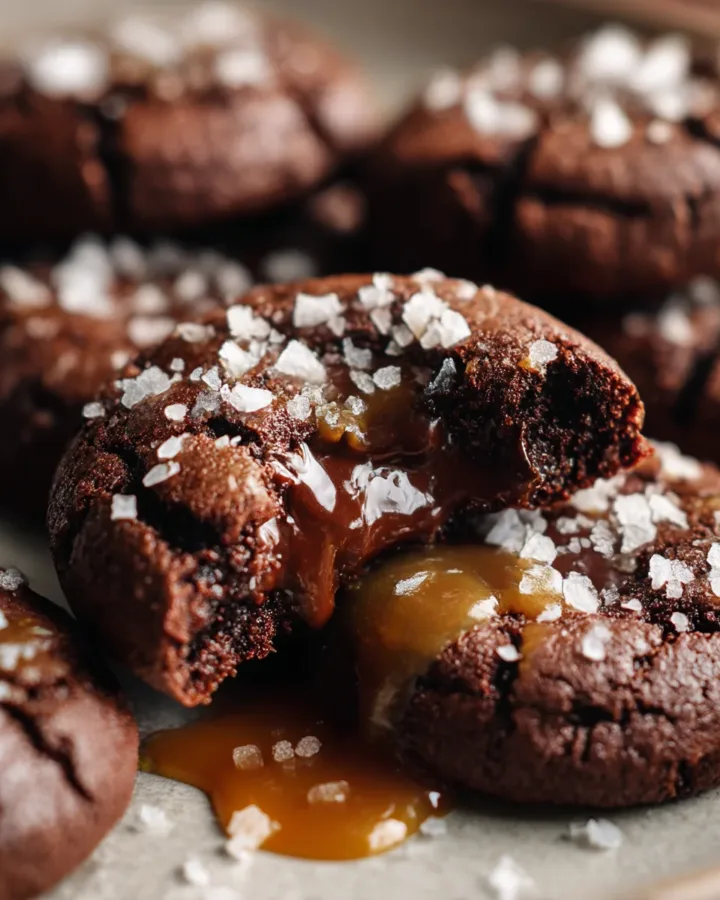Decadent Salted Caramel Chocolate Lava Cookies