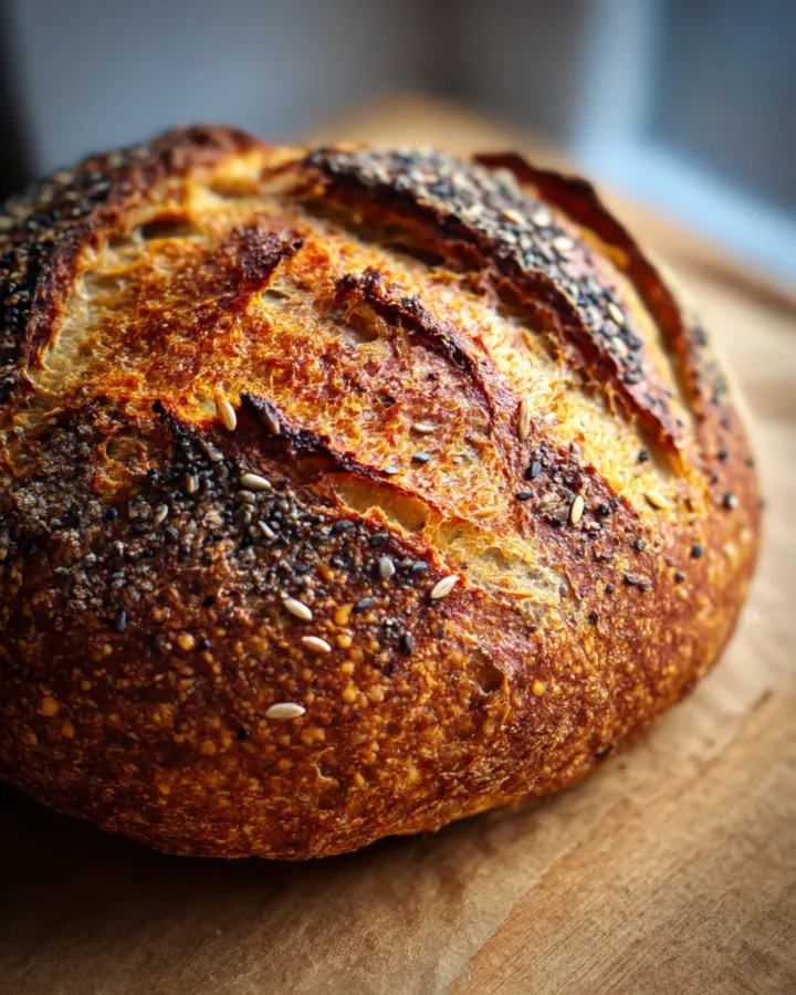 Dutch Oven Crusty Seeded Loaf