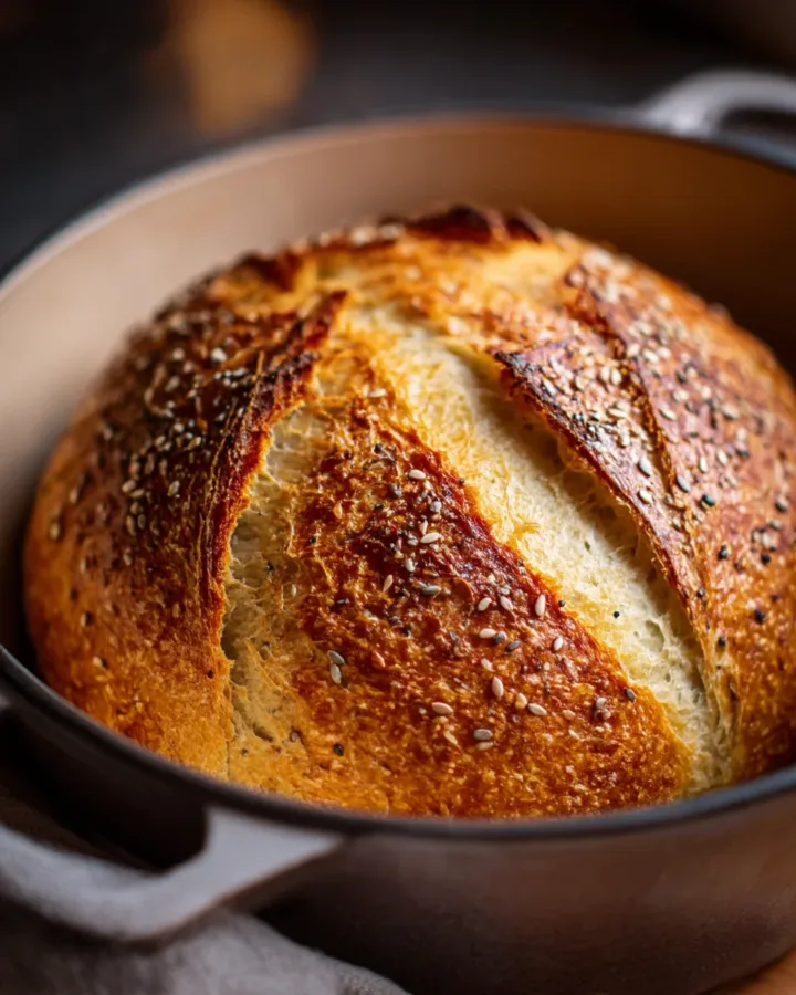 Dutch Oven Crusty Seeded Loaf
