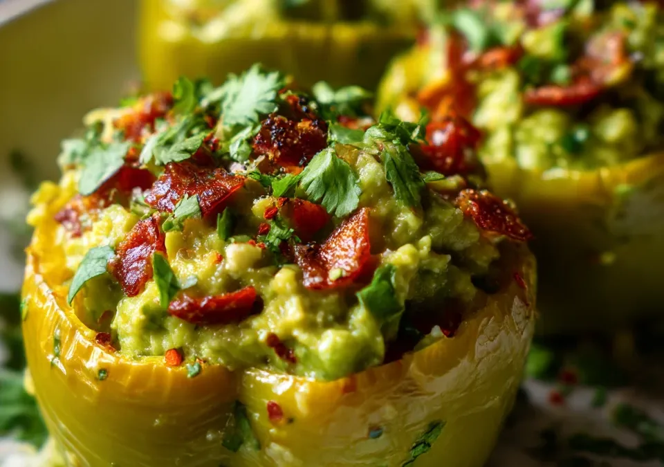 Easy Guacamole Stuffed Peppers