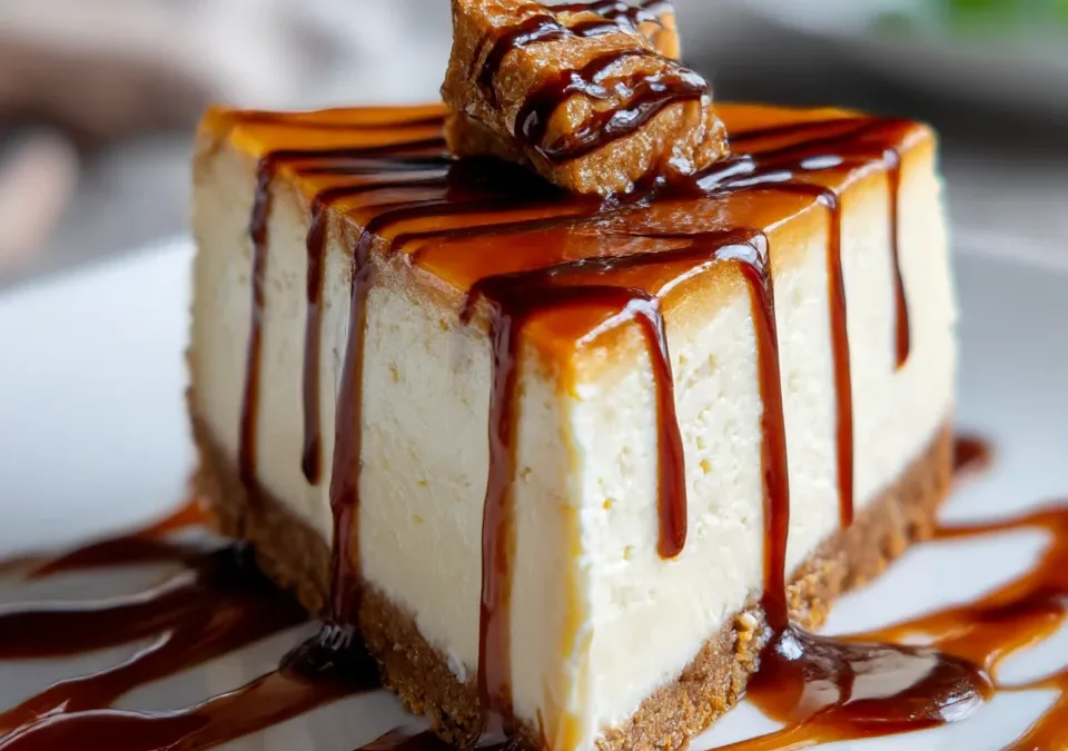 Eggnog Cheesecake with Rum Caramel Sauce