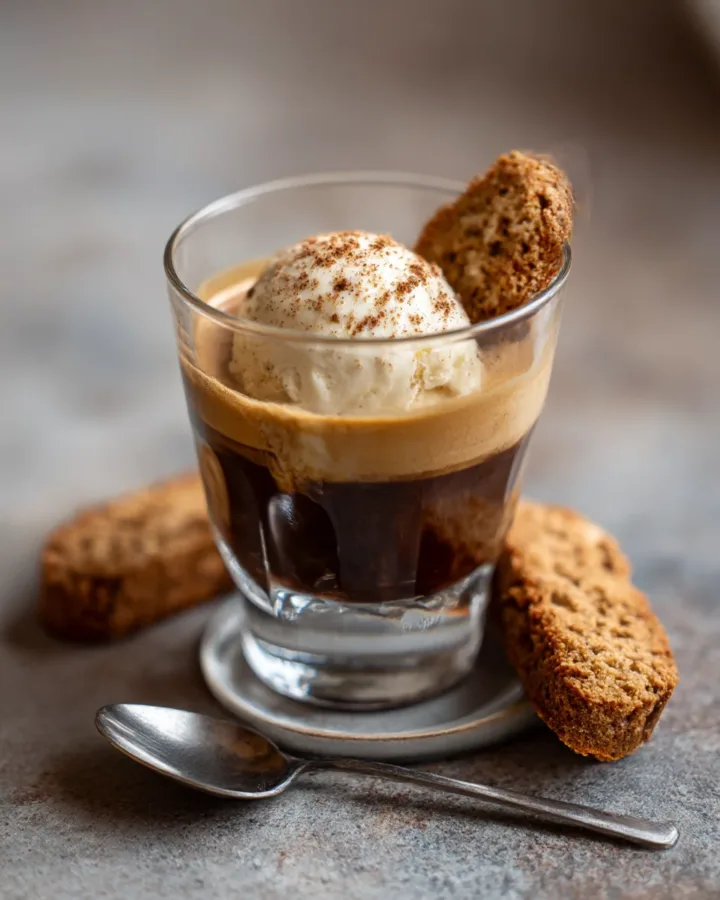 Espresso Affogato with Biscotti