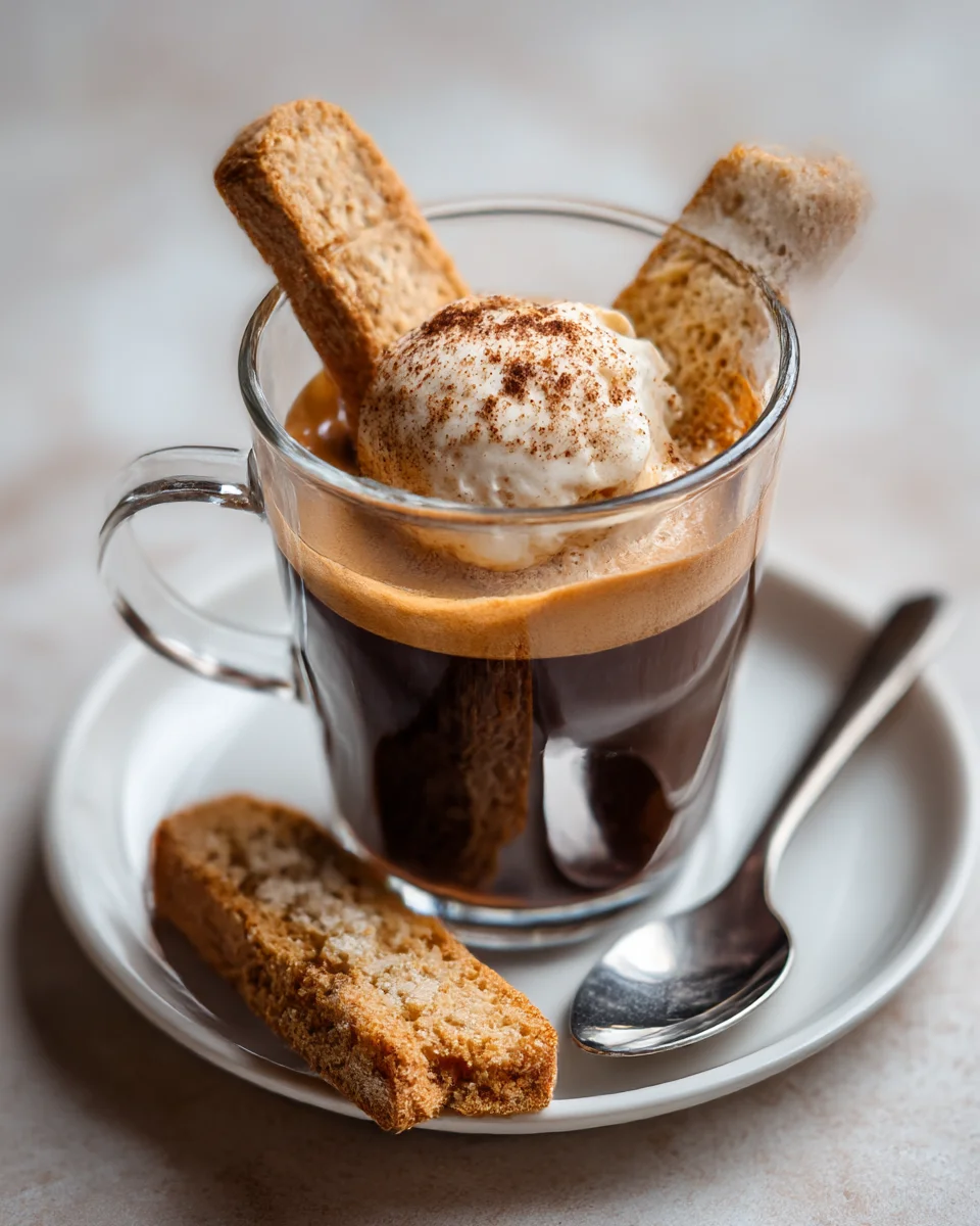 Espresso Affogato with Biscotti