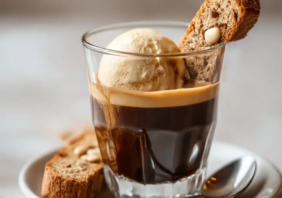 Espresso Affogato with Biscotti