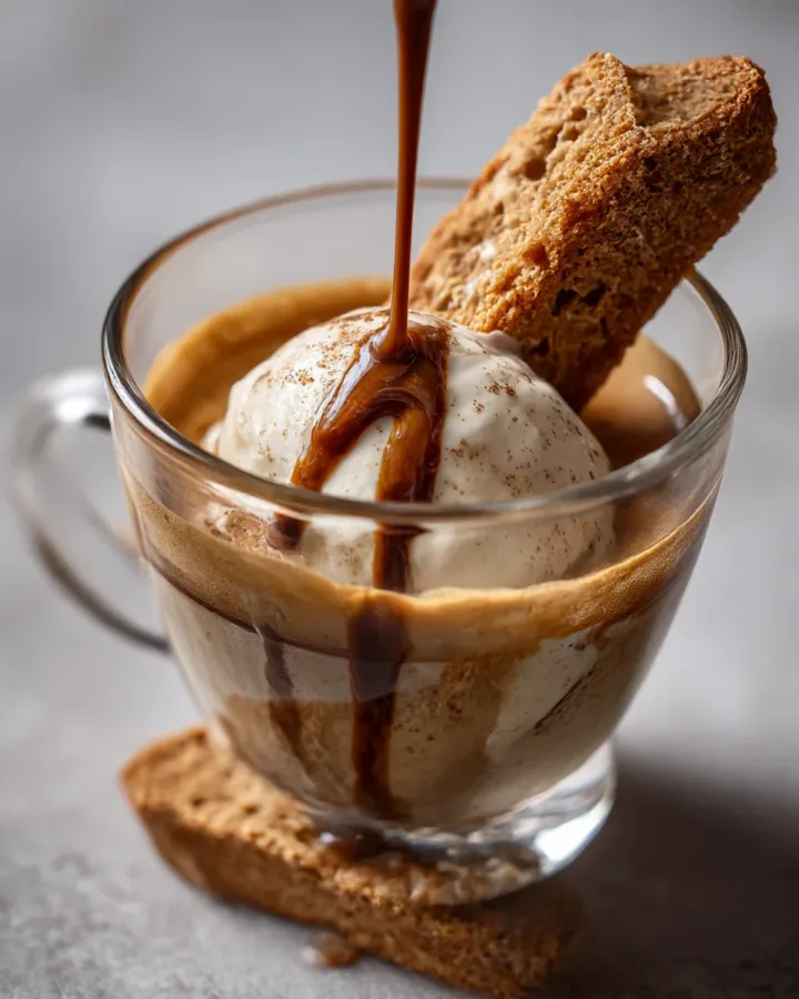 Espresso Affogato with Biscotti
